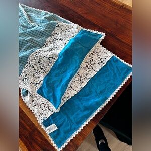 Prana turquoise scarf/wrap with lace